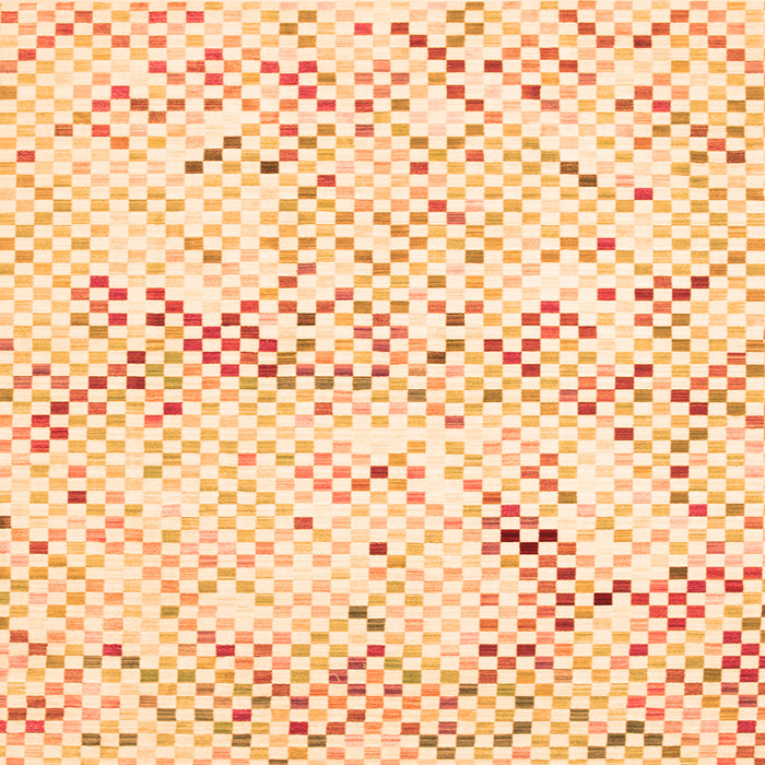 Round Machine Washable Abstract Orange Contemporary Area Rugs, wshcon516org