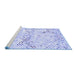 Sideview of Machine Washable Abstract Blue Contemporary Rug, wshcon516blu