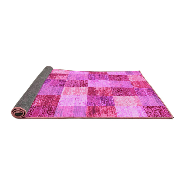 Sideview of Patchwork Pink Transitional Rug, con517pnk