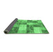 Sideview of Patchwork Emerald Green Transitional Rug, con517emgrn