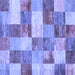 Square Patchwork Blue Transitional Rug, con517blu