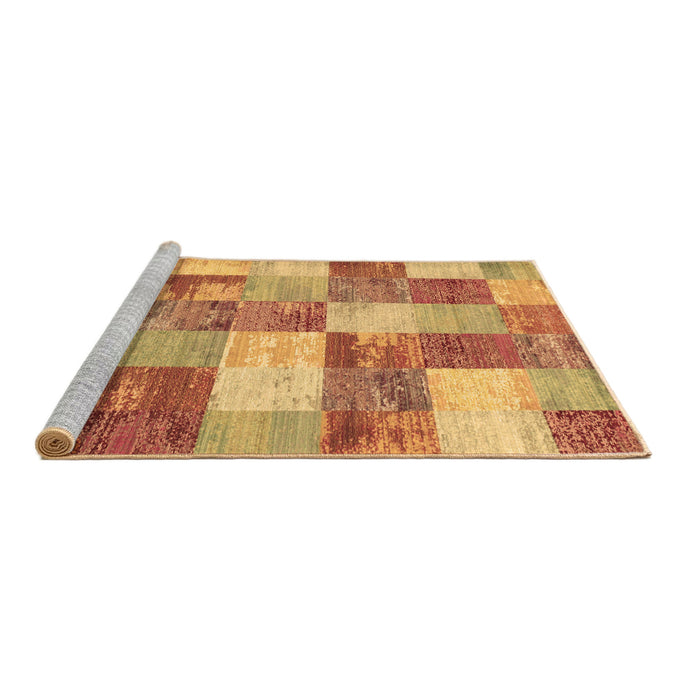 Sideview of Machine Washable Patchwork Brown Transitional Rug, wshcon517brn