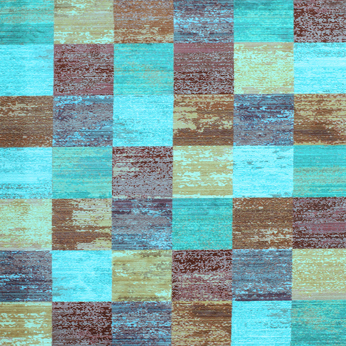 Square Patchwork Light Blue Transitional Rug, con517lblu