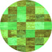 Square Patchwork Green Transitional Rug, con517grn