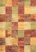 Machine Washable Patchwork Brown Transitional Rug, wshcon517brn