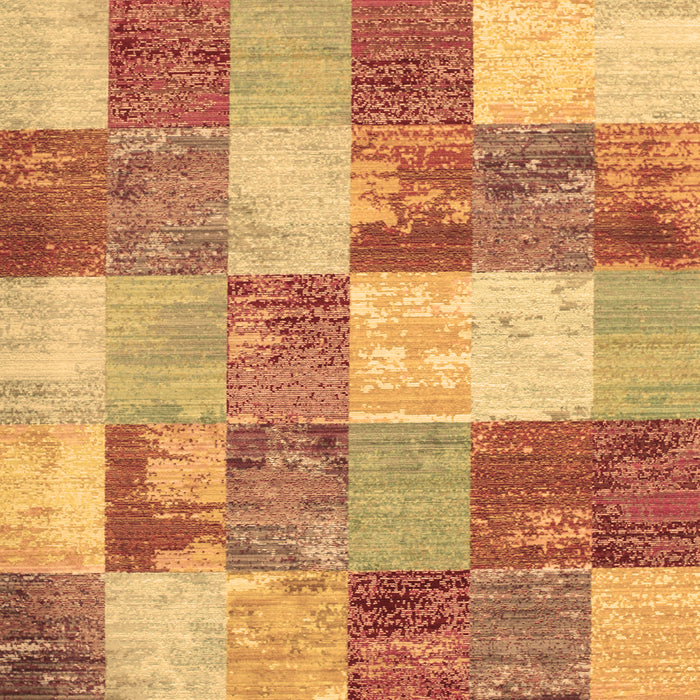 Machine Washable Patchwork Brown Transitional Rug, wshcon517brn