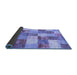 Sideview of Patchwork Blue Transitional Rug, con517blu