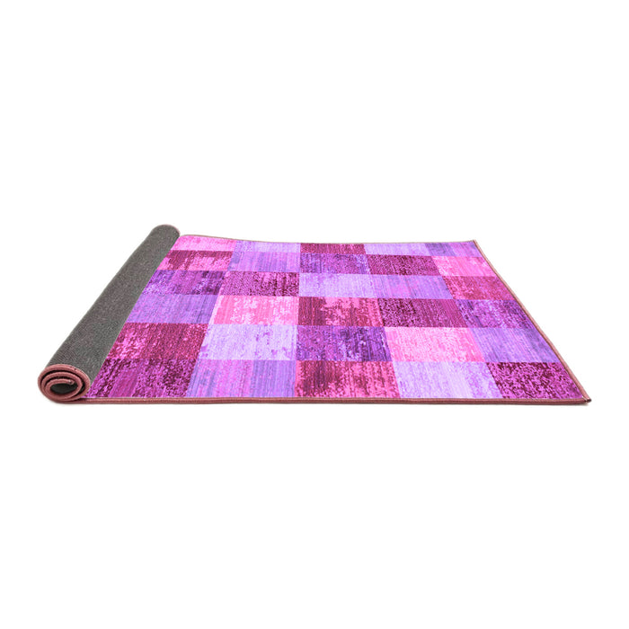 Sideview of Patchwork Purple Transitional Rug, con517pur