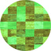 Machine Washable Patchwork Green Transitional Area Rugs, wshcon517grn