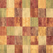 Square Machine Washable Patchwork Brown Transitional Rug, wshcon517brn
