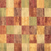 Square Patchwork Brown Transitional Rug, con517brn