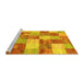 Sideview of Machine Washable Patchwork Yellow Transitional Rug, wshcon517yw