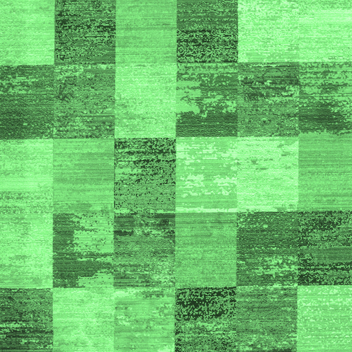 Machine Washable Patchwork Emerald Green Transitional Area Rugs, wshcon517emgrn