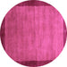 Round Abstract Purple Contemporary Rug, con518pur