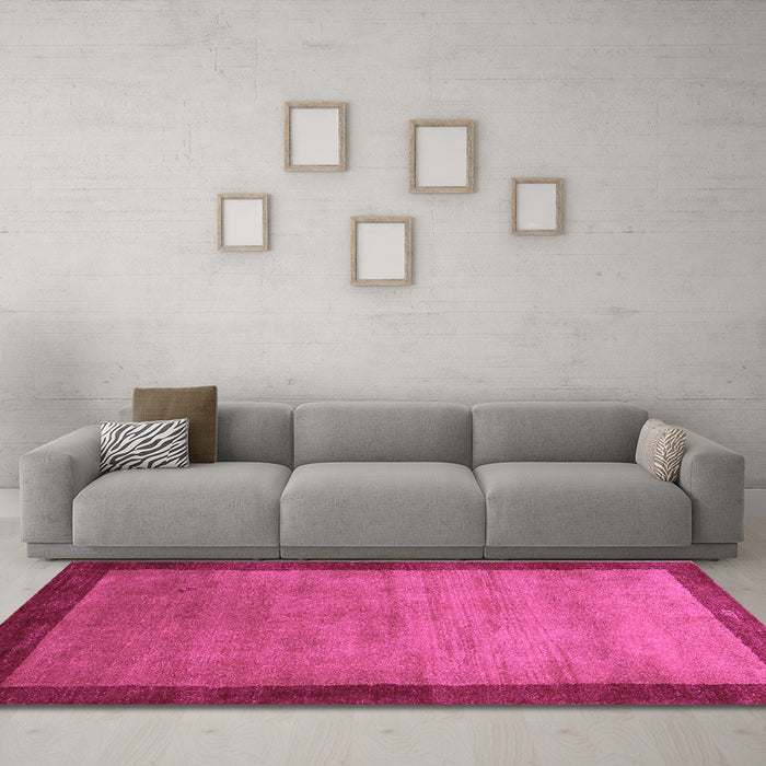 Machine Washable Abstract Purple Contemporary Area Rugs in a Living Room, wshcon518pur