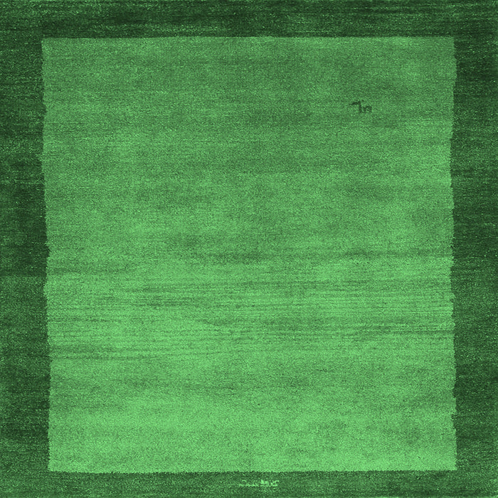 Square Abstract Emerald Green Contemporary Rug, con518emgrn