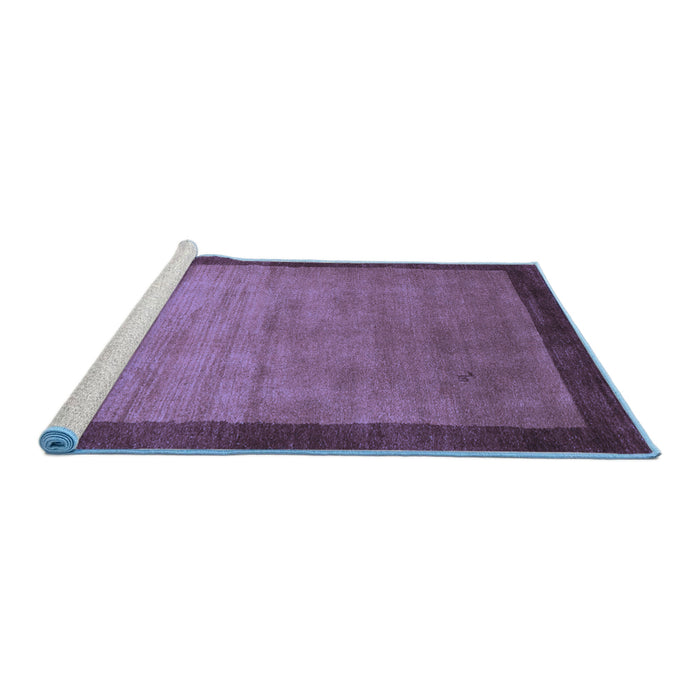Sideview of Machine Washable Abstract Blue Contemporary Rug, wshcon518blu