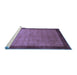 Sideview of Machine Washable Abstract Blue Contemporary Rug, wshcon518blu