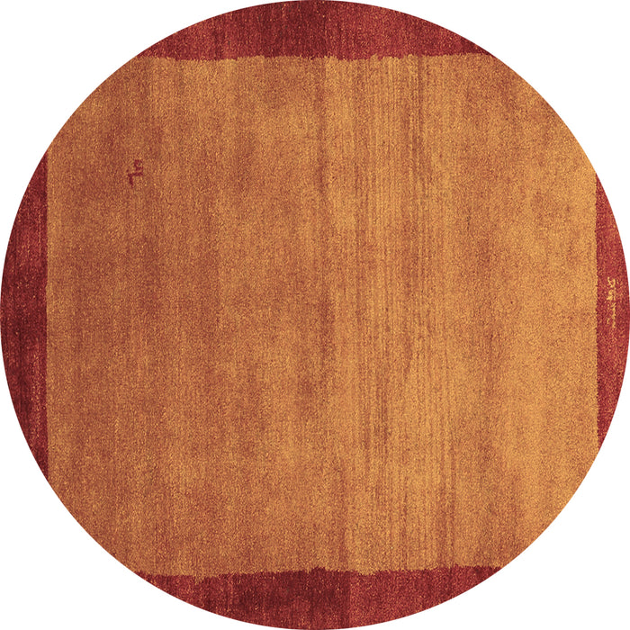Round Abstract Brown Contemporary Rug, con518brn