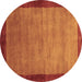 Round Abstract Brown Contemporary Rug, con518brn