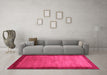 Machine Washable Abstract Pink Contemporary Rug in a Living Room, wshcon518pnk