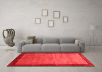 Machine Washable Abstract Red Contemporary Rug, wshcon518red