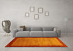 Machine Washable Abstract Yellow Contemporary Rug in a Living Room, wshcon518yw
