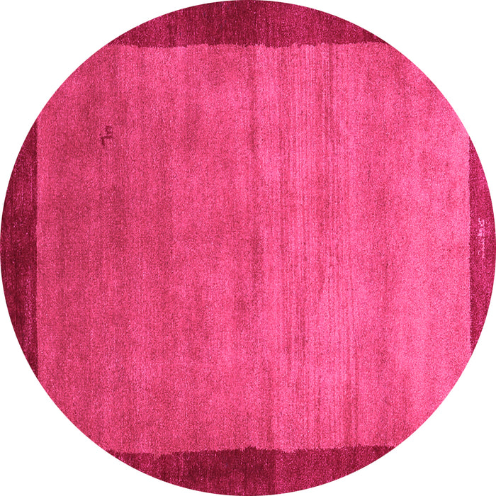Round Abstract Pink Contemporary Rug, con518pnk
