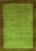 Serging Thickness of Machine Washable Abstract Green Contemporary Area Rugs, wshcon518grn