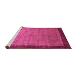 Sideview of Machine Washable Abstract Purple Contemporary Area Rugs, wshcon518pur