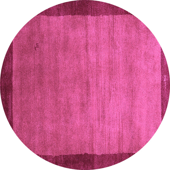 Round Machine Washable Abstract Purple Contemporary Area Rugs, wshcon518pur