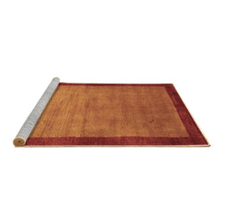 Sideview of Machine Washable Abstract Brown Contemporary Rug, wshcon518brn