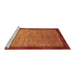 Sideview of Machine Washable Abstract Brown Contemporary Rug, wshcon518brn