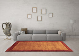 Machine Washable Abstract Brown Contemporary Rug in a Living Room,, wshcon518brn