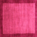 Square Machine Washable Abstract Pink Contemporary Rug, wshcon518pnk