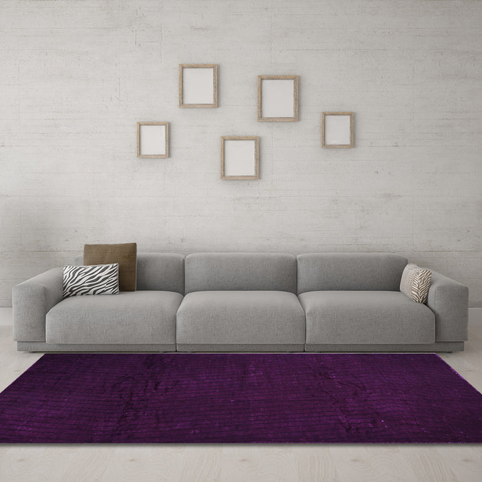 Machine Washable Abstract Purple Contemporary Area Rugs in a Living Room, wshcon519pur