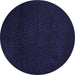 Round Abstract Blue Contemporary Rug, con519blu