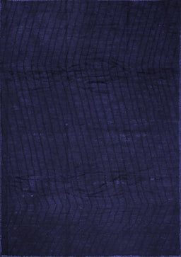 Abstract Blue Contemporary Rug, con519blu