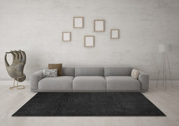 Machine Washable Abstract Gray Contemporary Rug in a Living Room,, wshcon519gry