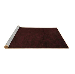 Sideview of Machine Washable Abstract Brown Contemporary Rug, wshcon519brn
