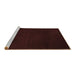 Sideview of Machine Washable Abstract Brown Contemporary Rug, wshcon519brn