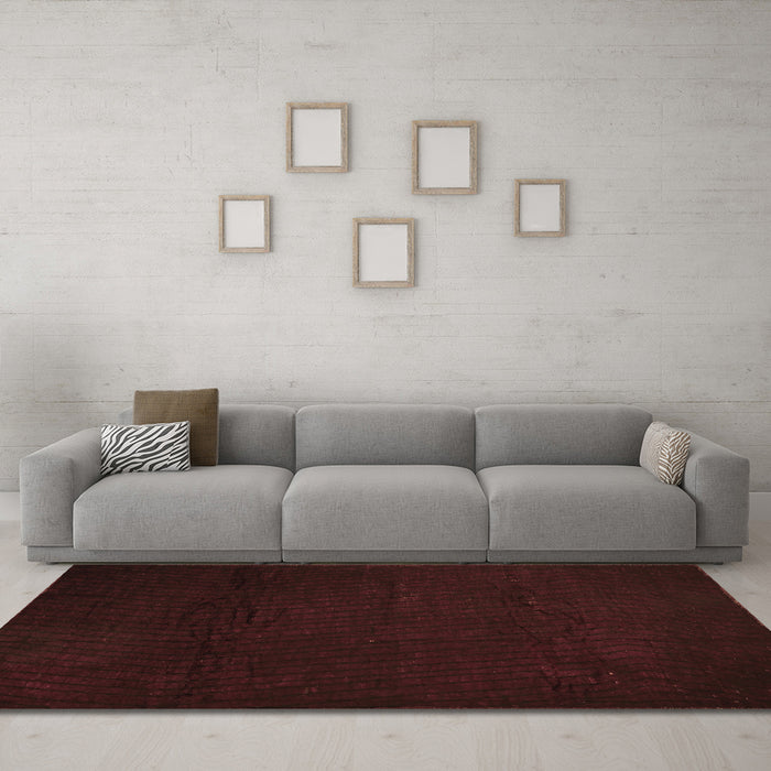 Machine Washable Abstract Brown Contemporary Rug in a Living Room,, wshcon519brn