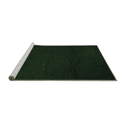 Sideview of Machine Washable Abstract Emerald Green Contemporary Area Rugs, wshcon519emgrn