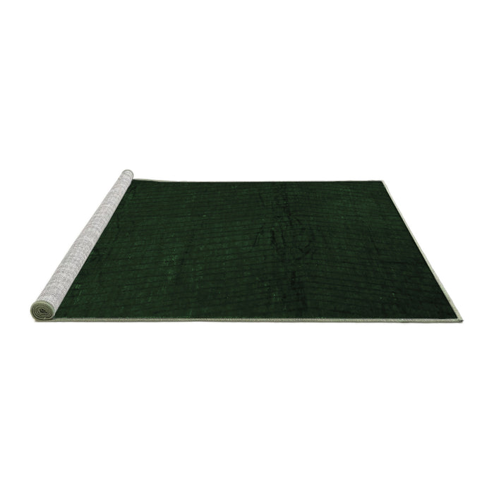 Sideview of Machine Washable Abstract Emerald Green Contemporary Area Rugs, wshcon519emgrn