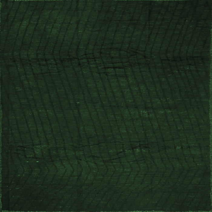 Square Abstract Emerald Green Contemporary Rug, con519emgrn
