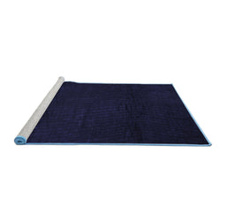 Sideview of Machine Washable Abstract Blue Contemporary Rug, wshcon519blu