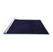 Sideview of Machine Washable Abstract Blue Contemporary Rug, wshcon519blu