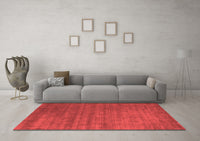 Machine Washable Abstract Red Contemporary Rug, wshcon51red