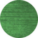 Round Abstract Emerald Green Contemporary Rug, con51emgrn