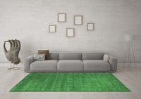 Machine Washable Abstract Emerald Green Contemporary Rug, wshcon51emgrn